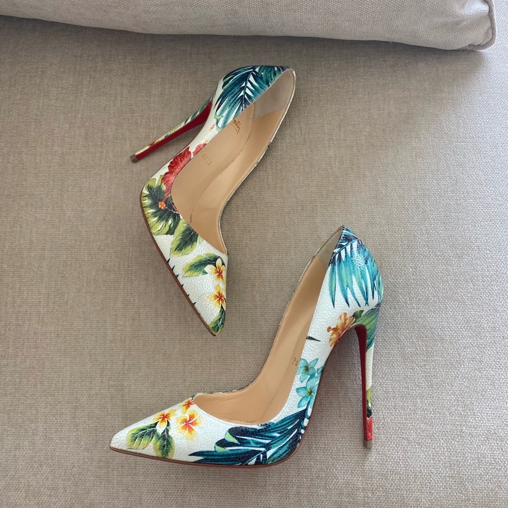 🏝 Vacation calling 🏝 Crackled Calfskin Hawaii Print So Kate 120 Sz 37